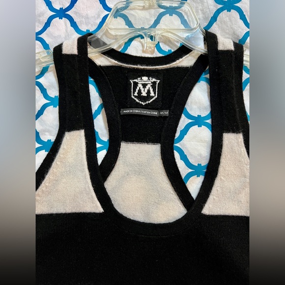SOLD! N/A! |New~ Club Monaco~100% CASHMERE Rare~DRESS ~Black & White Stripe~ S-M - Picture 2 of 6